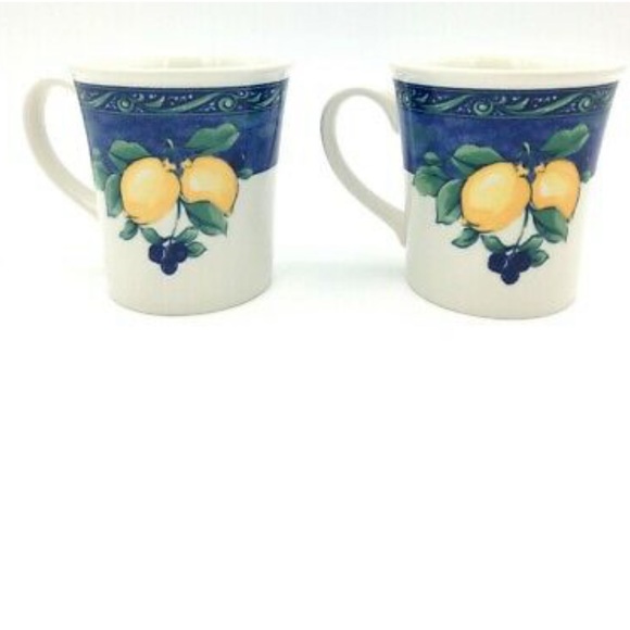 NWT Wedgwood Home Amway 2 Lemon Tree England Mugs - Picture 1 of 10